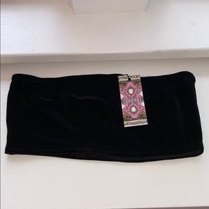 Boohoo Velvet Cropped Tube Top